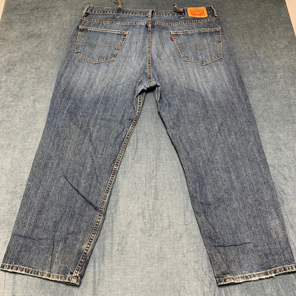 Levi's 550 Jeans Mens 44x29 Blue Denim Cotton Stretch Relaxed Fit Straight Leg